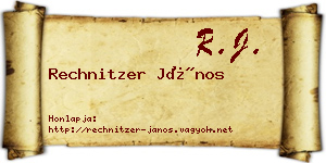 Rechnitzer János névjegykártya
